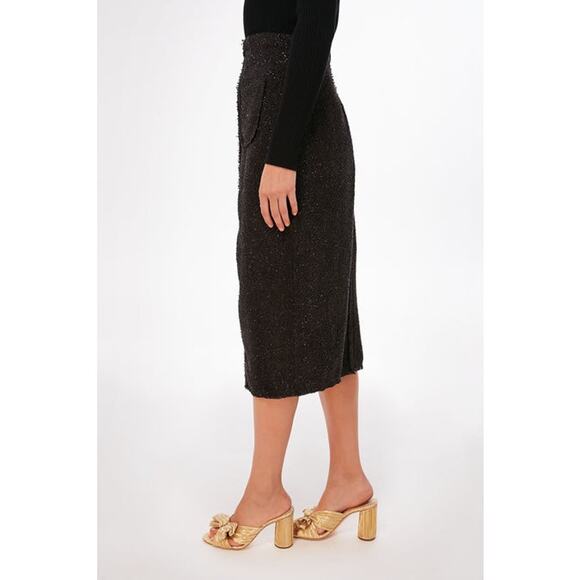 Pomander Place Tweed Laurelle Midi Skirt black sz XL 14 new with tags $149 WS52 - Picture 3 of 10